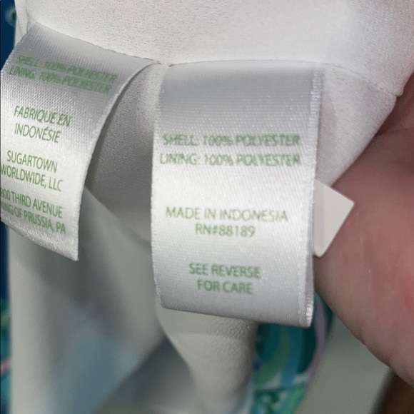 Lilly Pulitzer Vibrant Blue and Green Long Sleeve Dress like new. - Picture 3 of 4